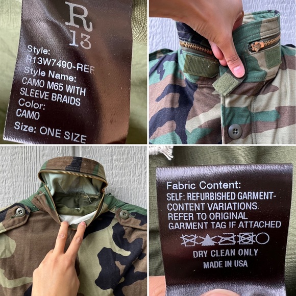 R13 repurposed coat camouflage lined heavy duty canvas military utility jacket - Picture 16 of 16